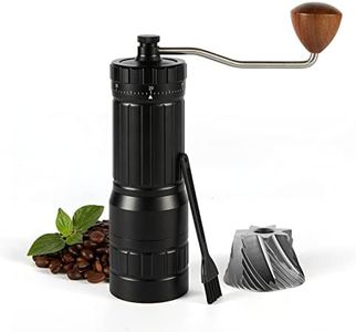CONQUECO Manual Coffee Grinder - Hand Bean Grinder with Adjustable Settings and 40g Capacity Max, External Numerical Adjustable Finely Setting, Stainless Steel for Drip Coffee, Espresso, French Press…