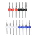 End Milling PCB Drill Bits, 14pcs Tungsten 1/8" Spiral Flute Carving Bit Sets CNC Router Bits 0.6~3.175mm for PCB Circuit Board, Jewelry Engraving etc