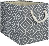 DII Collapsible Polyester Storage Bin, Stained Glass, Gray, Large Rectangle