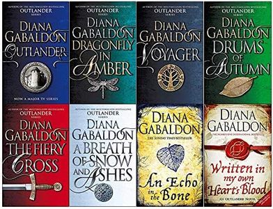 Diana Gabaldon Outlander Series 8 Books Collection Set (Outlander,Dragonfly in Amber,Voyager,Drums of Autumn,Fiery Cross,Breath of Snow and Ashes,An Echo in the Bone,Written in My Own Hearts Blood)