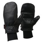 Alpine Owl Aspen Waterproof Leather Ski Mittens Warm Winter Gloves Chopper Mitts (Black, Medium)