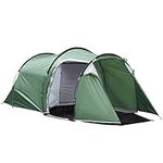 Outsunny Camping Dome Tent w/Vestibule for 2-3 Person with Weatherproof Screen Room Vestibule Backpacking Tent Lightweight for Fishing & Hiking Dark Green