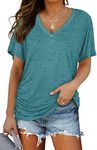 Womens T Shirts V Neck Summer Tops 