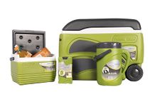 Vango Pinnacle Wheelie Cool Box 45L - 100 Hours - 5 Piece Set for Picnics, Camping, Parties