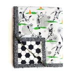 Silverlinen Football Fever 100% Cotton 3 Layer Reversible Single Blanket Dohar - Multicolour (Size: 58 in x 88 in)