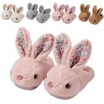 Fadezar Toddler Slippers Girl Boy House Slipper Kids Rabbit Winter Slipper Warm Bunny Slippers Soft Plush Indoor Girls Boys Slipper Half Cover Heel Pink 8-9 toddler CN 160