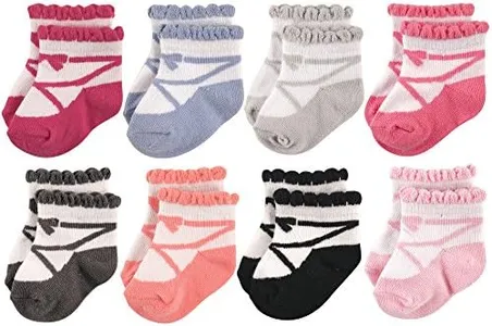 Hudson Baby baby boys Cotton Rich Newborn and Terry Casual Socks, Ballet, 0-6 Months US