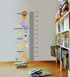 DECOR KAFE Kid's Height Chart Wall Sticker with Lion, Elephant, Zebra, Giraffe |PVC Vinyl, DIY Removable Peel and Stick Decal 'Covers H 94 cm x W 50 cm'