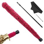 4 pcs Saxophone Cleaning Kit, lyfLux Flute Cleaning Kit, Flute Cleaning Cloth, Cleaning Brush, with Screwdriver, for Saxophone Maintenance and Cleaning, Flute Cleaning.(Red Cleaning Brush)