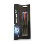 UNI-BALL Air UBA188M 0.5mm Roller Ball Pen | Waterproof Bold Ink | Water & Fade Resistant | Long Lasting Smudge Free Ink | School and Office stationery | Blue, Black & Red Ink, Pack of 3