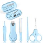 Vicloon Baby Nail Kit, 5-in-1 Baby Nail Care Set, Baby Nail Care Tool, Baby Manicure Set Includes Nail Clippers, Scissor, Earpick, Nail File and Tweezer for Newborn Infant Toddler