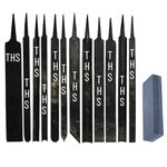 THS 11PCS Wood Lathe Tools With Combnation Sharpening Stone Tool Carving Chisel Set (12 Pieces Of Carving With Sharpening Stone)