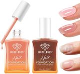 modelones Nail Strengthener and Growth, 2PCS Pink Berry Brown Nail Polish
