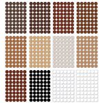 12 Sheets / 648pcs Screw Hole Cover Cap Stickers, Self-Adhesive Furniture Screw Cover Dustproof Cabinet Grain Sealing Sticker for Furniture Wardrobe Kitchen Bookcase Wood (12 Colors)