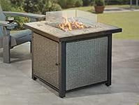 Fire Pit Table Concrete Top Glass Screen Regulator & Hose Electronic Ignition