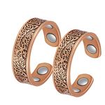 Jeracol 2 Pcs Copper Magnetic Rings with 4 Strong Magnets(Each up to 3500 Gauss),Tree of Life Design Magnetic Copper Rings for,Adjustable Copper Rings with A Gift Box.(Tree of Life)