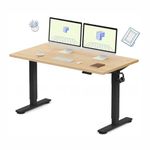 FLEXISPOT India Premium Standing Desk | Anti-Collision Detection | 5Y Warranty | Height Adjustable | Ergonomic | Anti-Collision Detection | Electric | Sit Stand Table (Maple, 150x75CM)