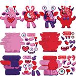 Sumind Valentine's Day Craft Kits for Kids, DIY Craft Ornament Valentine Class Game Activities Paper Craft Hanging Ornament for Valentines Day Decorations (36 Sets)