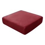 BXFUL Sofa Seat Cushion Covers, Sofa Cushion Slipcovers Stretch Velvet, Couch Cushion Covers Replacement for Individual Cushion with Elastic Fabric (1-Seater,Wine Red)