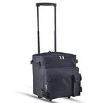 Picnic Travel Cooler Bags with Wheels - 43L Extra Large Capacity Ultra Compact Cooler Smart Cart - Collapsible Leakproof Cooler for Picnic, Food Delivery, Take Outs, Grocery Shopping,Black