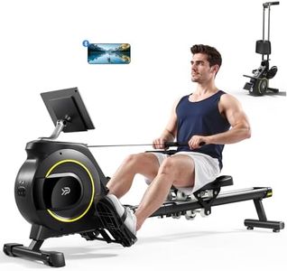 YPOO Rowing Machine for Home, 350 LB Capacity, 16-Level Silent Resistance, Magnetic Rowing Machines for Home Foldable, Full-Body Workout Compact Rowing Machine for Cardio & Strength with APP Support