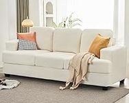 VanAcc 89" Sofa, Comfy Sofa Couch with Extra Deep Seats, 3 Seater Sofa- Modern Sofa, Couch for Living Room Apartment Lounge, Offwhite Bouclé