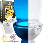 Toilet Bowl Night Light - Unique Cool Gadget with Motion Sensors & Multi Color LED - 2024 Mens Stocking Stuffer - Funny Gag Christmas Gift for Dad, Boyfriend, Husband - White Elephant Gifts for Men