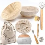 Natural Rattan Bannetons Bread Proofing Basket Round 9/10 Inches Sourdough Bread Fermentation Basket Baking Tools