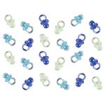 Amscan 382339 Give Aways, Pacifier Baby Shower Favor Charms, Blue, 1in x 1/2in 24ct