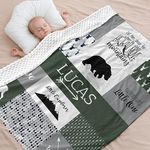 Woodland Personalized Baby Blanket - Personalized Baby Blankets for Girls-Custom Baby Blankets for Boys - Woodland Nursery Décor - Baby Blankets for Girls Personalized Blanket Gifts