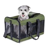 HITSLAM Pet Carrier Dog Carrier Soft Sided Pet Travel Carrier for Cats, Small dogs, Kittens or Puppies, Collapsible, Durable, Travel Friendly Green (L)