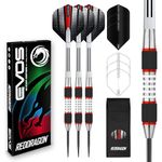 RED DRAGON Evos: 24 Gram Tungsten Darts Set with Flights, Shafts (Stems) and Wallet