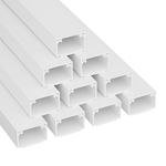 D-Line Square Box Cable Trunking, Self-Adhesive Cable Hider, Cable Management to Hide Single Cables - 10 x 25mm (W) x 16mm (H) - 1 Meter Lengths (10-Meter Multipack) - White