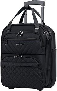 KROSER Carry On Underseat Multi-Functional, 16-inch Underseater Lightweight Overnight Suitcase for Men Women, Black