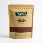 Organic Cayenne Pepper Powder, – Ground Cayenne Chili Spice – Non-GMO, No Additives – Certified Organic – Ideal for Cooking & Seasoning – Resealable Pouch by Thames Organic 500g