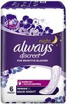 Always Discreet Incontinence Night Pads, Maxi Night, 6 Pack