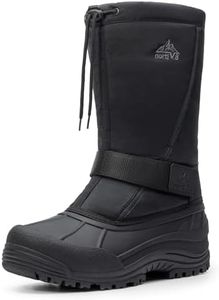 NORTIV 8 Men's Waterproof Hiking Winter Snow Boots Insulated Fur Liner Lightweight Outdoor Tall Boots,Size 8,Black,QUEBEC-M