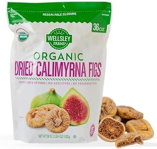 Wellsley Farms Organic Dried Calimyrna Figs - Naturally Sweet High Fiber Snack - No Sugar Added Dried Figs - Gluten-Free, Vegan, Kosher - Organic Dried Fruit for Snacking, Baking - 36oz Resealable Bag