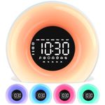 OrangeLight Wake Up Clock Sunrise Alarm Clock with Sunrise Simulation 25 Nature Sleep Sounds 12 Colors Night Light Dual Alarms Snooze Function Sleep Aid