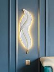 TOUCH WOOD HANDICRAFT LED Lamp, Wall Mounted LED Sconce Lamp, Wall LED Lamps, Feather LED Lamp, Decorative Wall Lamp, White Color