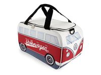 BRISA VW Collection - Volkswagen Insulated Cool-Warm Thermo Picnic Lunch Bag Box for Food in T1 Bus Design (Red & White/25 Liters/6.6 Gallons)