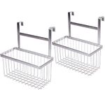 Over The Bathroom Shower Door Caddy Hanging Storage Organizer Baskets, Bathroom Over the Door Shower Caddy for Shampoo, Conditioner, Soap ,2PCS