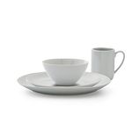 Portmeirion Sophie Conran Arbor Organic Shape Stoneware 4 Piece Place Setting, Service for 1, Dove Grey