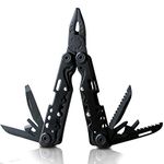 Multitool Knife, BOLTHO 12 in 1 Portable Multifunctional Tool Pliers with Durable Nylon Sheath, Bottle Opener, Screwdriver, Saw-Perfect for Outdoor, Survival, Camping, Fishing, Hiking - Black