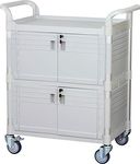 JaboEquip Commercial Heavy Duty Hospital Carts, Lockable Medical Carts for Hospital and Hotel, JBG-3D2, White