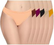 Pepperika Women Stretchable Cotton Low Rise Sexy G-String Thong Panty No Panty Lines Under Fitted Outfits Bikini Style Underwear Plus Size Panties XXXL (Size 3XL Pack Of 6) (Colours May Vary)