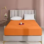 BEDSUM Microfiber 15 Inches Deep Pocket California King Fitted Bed Sheet Only, 1800 Thread Count Luxury Premium Wrinkle Fade Stain Resistant Bed Bottom Sheet for Mattress, Orange