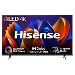 Hisense 55 Inch 4K QLED Smart TV 55E77NQTUK - Quantum Dot Colour, 4K AI Processor, Dolby Vision Atmos, Smooth Motion, Sports Mode, Vidaa OS with Freely, Youtube, Netflix and Disney+ (2024 Model)