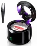 Ultrasonic Retainer Cleaner U-V Light for Dentures, 45kHz Mouth Guard, Aligner, Toothbrush Head, Jewelry, Portable Cleaner for All Dental Appliances at-Home or Travel 200ML (Black)