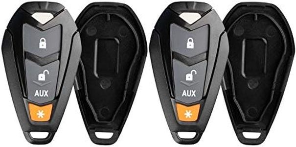 KeylessOption Keyless Entry Remote Control Starter Car Key Fob Case Shell Outer Cover Button Pad For Viper EZSDEI7141 474V (Pack of 2)